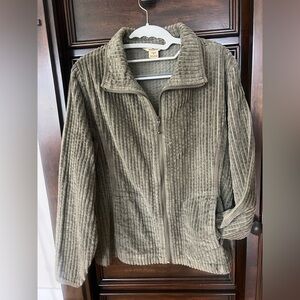 Woolrich corduroy jacket - army olive green - zip up collared size medium